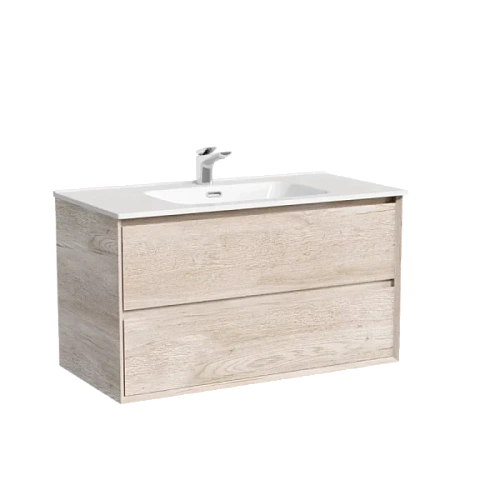 Тумба под раковину подвесная Sancos Marmi 2.0 90 см дуб галифакс натуральный - фото 4