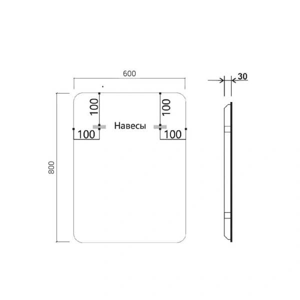 Зеркало с подсветкой Vincea 60 см с чёрной окантовкой, с функцией антизапотевания VLM-3VC600B-2 (детальная фотография), нет в наличии