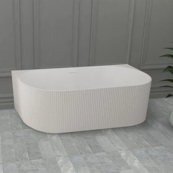 Ванна из искусственного камня Abber Stein 170х75 см белая матовая AS9630 (детальная фотография), овальные