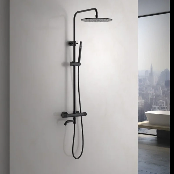 Душевая стойка Timo Saona черная SX-2380/03 (детальная фотография), с тропическим душем