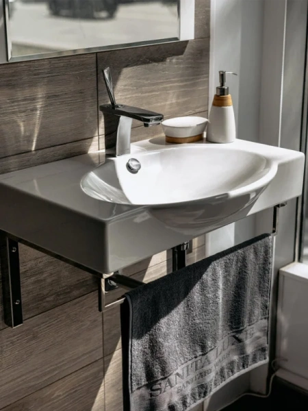 Раковина Sanita Luxe Infinity 65 см прямоугольная WB.FN/Infinity/65-C/WHT.G/S1 (детальная фотография), одинарные