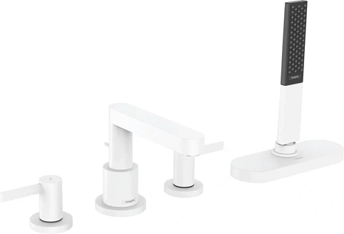 Смеситель для ванны Hansgrohe Finoris белый матовый - фото 2