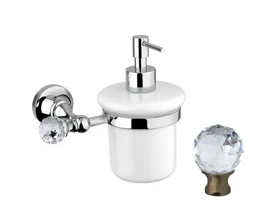 Дозатор для мыла Cezares Olimp хром с кристаллом Swarovski OLIMP-SOI-01-Sw (детальная фотография), хром