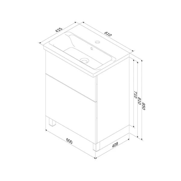 Тумба напольная для раковины AM.PM Gem, графит матовый M90FSX06022GM32 (детальная фотография), нет в наличии