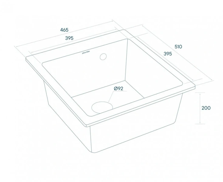 Мойка для кухни Paulmark Kante 46 см антрацит PM104651-AN (детальная фотография), врезные