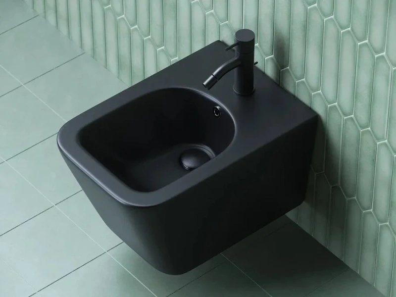 Биде подвесное Ceramica Nova Metric черное матовое CN3008MB (детальная фотография), в наличии