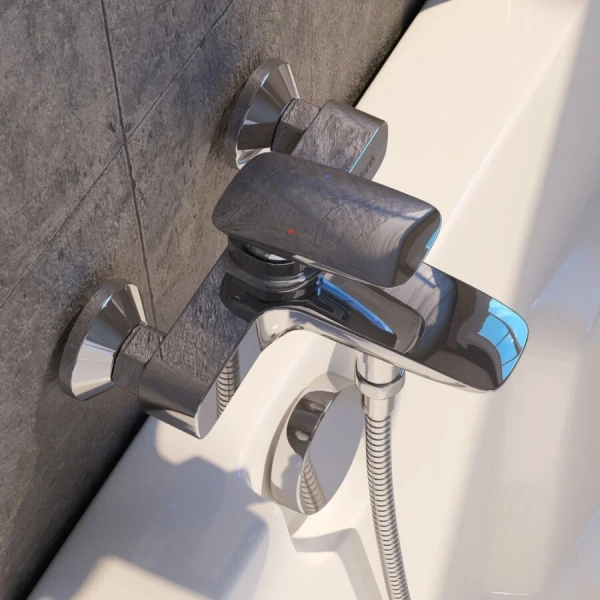 Смеситель для ванны IDDIS Stone короткий излив STOSB00i02WA (детальная фотография), хром