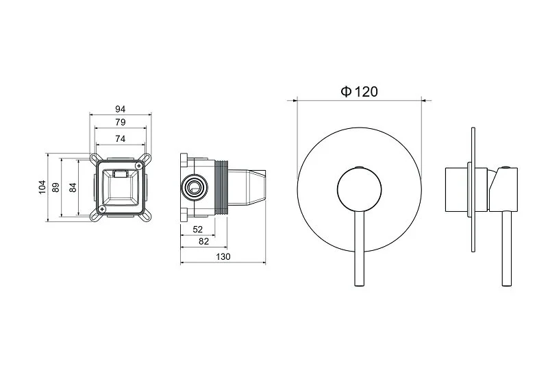 Смеситель для душа Акватек Европа оружейная сталь AQ1366BGM (детальная фотография), для душа