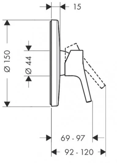 Смеситель для душа Hansgrohe Talis S 72605000 однорычажный (детальная фотография), для душа