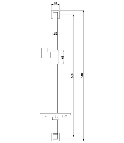 Штанга для душа Lemark хром LM8069C (детальная фотография), хром