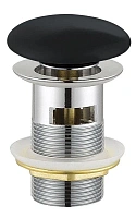 Донный клапан Cezares CZR хром, крышка чёрный глянец