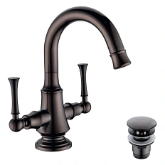 Смеситель для  раковины, черный кофе Lemark Peretto LM6307RB