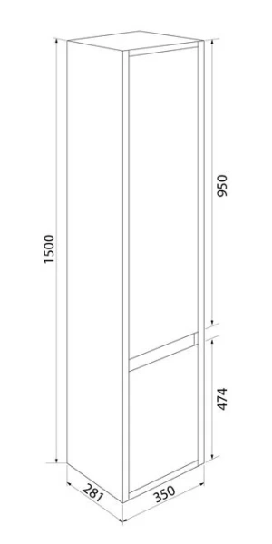 Шкаф-пенал подвесной IDDIS Esper 35 см белый ESP35W0i97 (детальная фотография), нет в наличии
