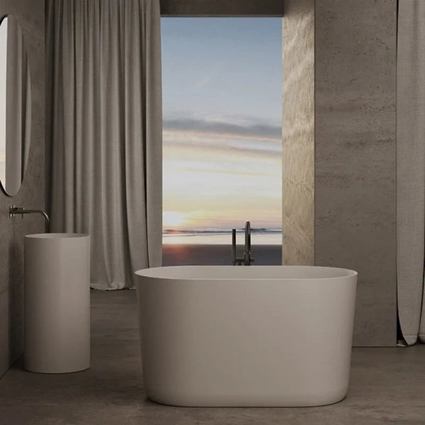 Ванна DEA Design Single DD8673 1350 18, 135 х 75 см, искусственный камень, цвет белый матовый (детальная фотография), овальные