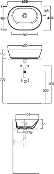 Раковина Simas Wave 60 см белая WA02 bi*0 (детальная фотография), белые