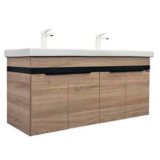 Тумба с раковиной подвесная Comforty Дуэт 125 см с дверцами