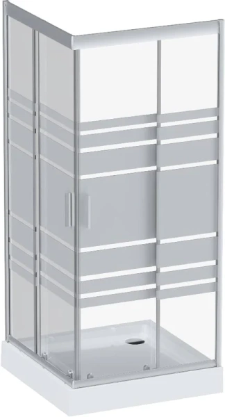 Душевой уголок Am.Pm Tender 90x90 см профиль хром, стекло прозрачное W45G-403-090TM (детальная фотография), раздвижные