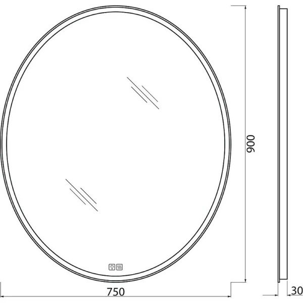 Зеркало с подсветкой BelBagno 75 см с подогревом SPC-VST-750-900-LED-TCH-WARM (детальная фотография), в наличии