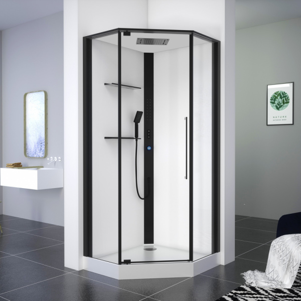 Душевая кабина Black&White Galaxy G8036 100x100 см с гидромассажем 8036000 (детальная фотография), многоугольные