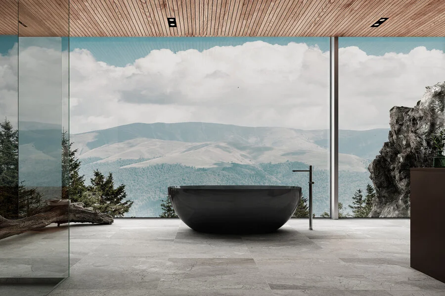 Ванна акриловая Abber Kristall AT9701 165x78 см прозрачная (детальная фотография), в наличии