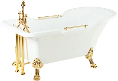 Ванна из искусственного камня Migliore Impero 180х87 см фурнитура золото