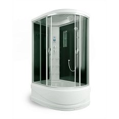 Душевая кабина, задние стенки чёрные, стекло тонированное, Erlit Comfort ER4512TP-C4