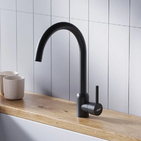 Смеситель для кухни Dorff Logic черный D3007022 (детальная фотография), современные, hi-tech