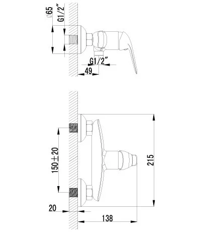 Смеситель для душа Lemark Plus Advance LM1203C (детальная фотография), для душа