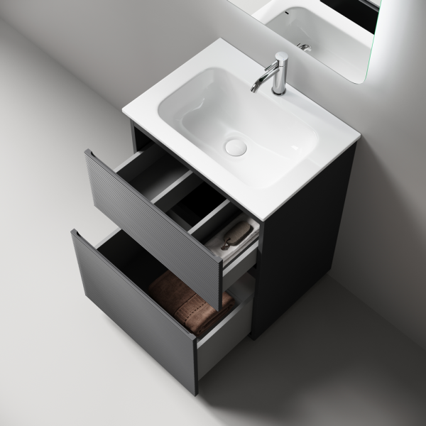 Тумба под раковину напольная Sancos Folk Floor 60 см grey soft FL60FGS (детальная фотография), современная, hi-tech