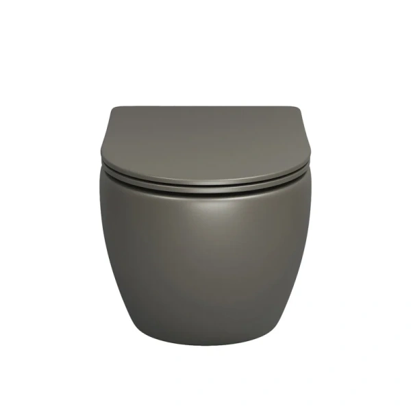 Унитаз подвесной Grossman Color хаки матовый GR-4455GSMS (детальная фотография), без бачка, со скрытым бачком