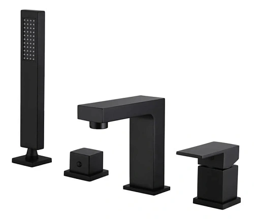 Смеситель на борт ванны Abber Daheim черный матовый - фото 2