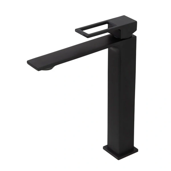 Смеситель для раковины BelBagno Luce без донного клапана черный матовый LUC-LMC-NERO-W0 (детальная фотография), современные, hi-tech