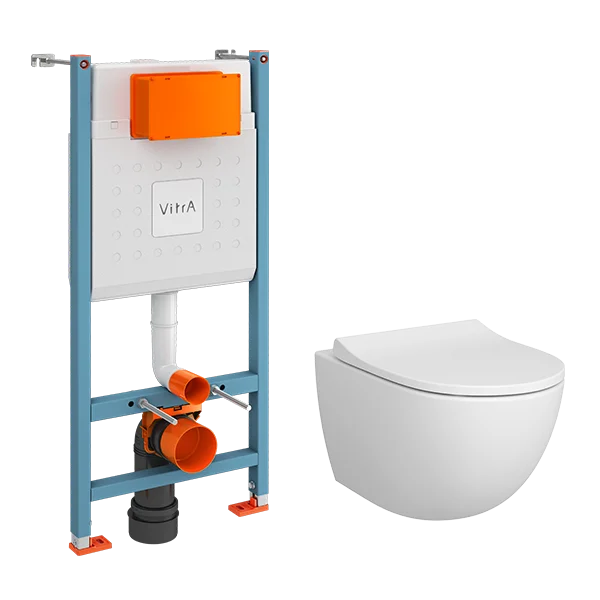 Унитаз с инсталляцией VitrA Sento L-Box сиденье с микролифтом 9830B003-7211 (детальная фотография)