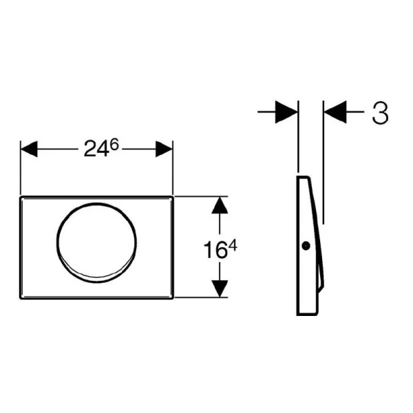 Клавиша смыва Geberit Delta 10 нержавеющая сталь 115.108.00.1 (детальная фотография), в наличии