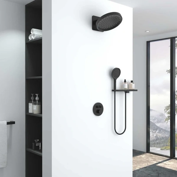 Душевой комплект Vincea Inspire черный VSFW-3I22MT3RMB (детальная фотография), душевые комплекты, наборы