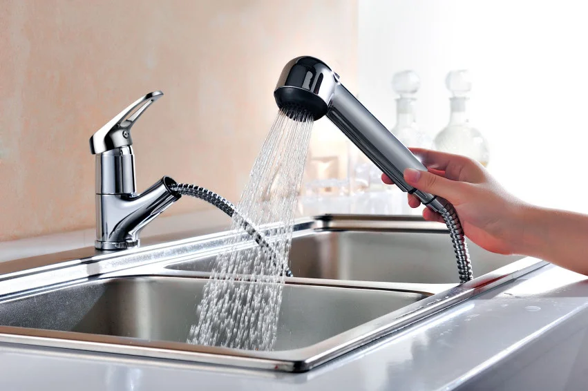 Смеситель для кухни хром Lemark Omega LM3150C (детальная фотография), современные, hi-tech