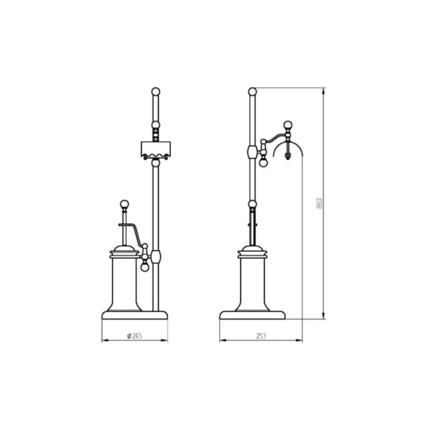 Стойка для ванной Migliore Provance бронза 17645 (детальная фотография), классические, ретро, декорированные