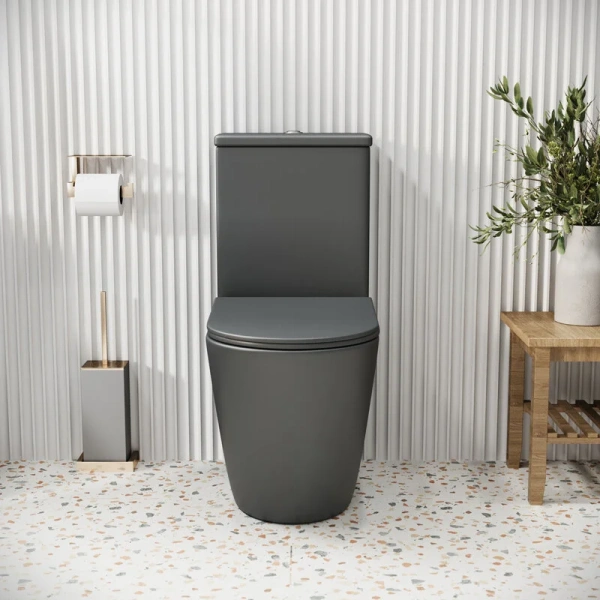 Унитаз компакт Grossman Color серый матовый GR-4480GMS (детальная фотография), фаянс, керамика