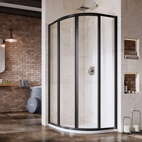 Душевой уголок Ravak Supernova 90x90 см профиль черный, стекло прозрачное - фото 3