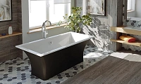 Ванна из искусственного камня Good Door Мадрид 170 x 80 см, пристенная, черный, ВА00008