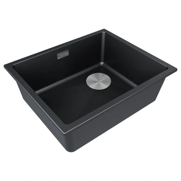 Мойка для кухни Paulmark Lumi 55 см черный металлик LU55SK-BLM (детальная фотография), из искусственного гранита