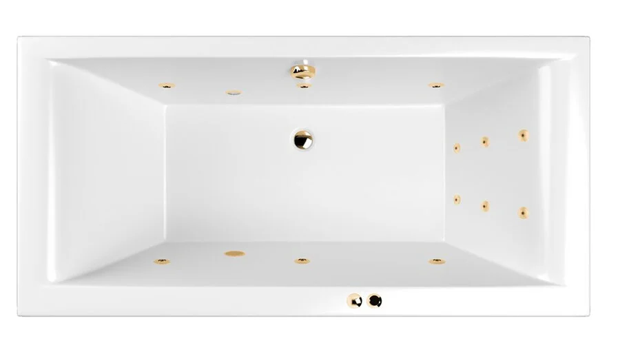 Ванна гидромассажная Whitecross Savia Duo Line, 170 х 80 см, увеличенная толщина акрила, усиленная армировка, белый/золото, 0103.170080.100.LINE.GL (детальная фотография)