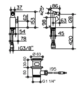 Смеситель для биде Keuco Edition 300 53009 (детальная фотография), современные, hi-tech