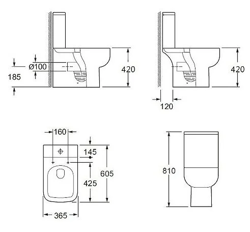 Чаша унитаза-компакт BelBagno Aurora 605x365 см белая BB8604CPR/SC (детальная фотография), с бачком
