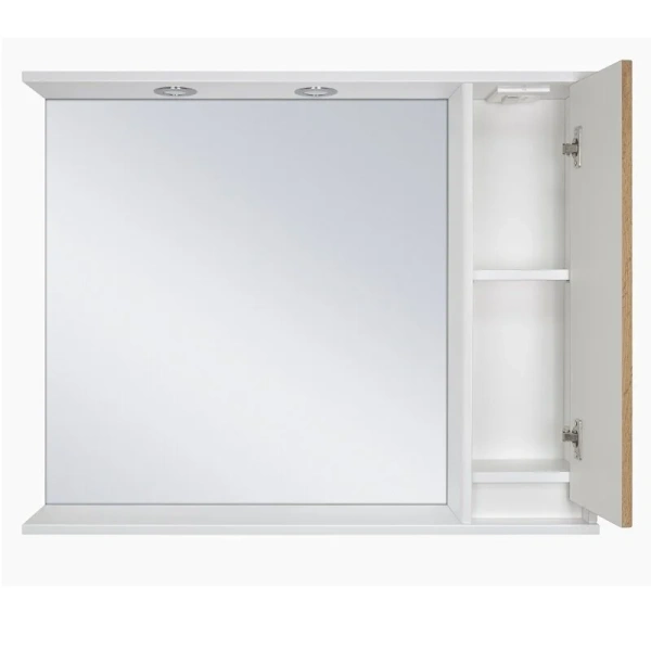 Зеркальный шкаф с подсветкой Misty Адриана 90 см левый П-Адр03090-01Л (детальная фотография), комбинированные