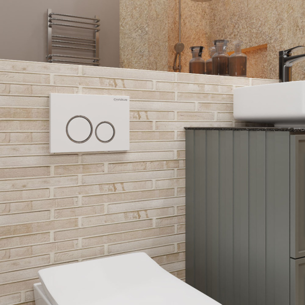 Клавиша смыва Charus Spazio белая матовая FP.330.12.01 (детальная фотография), в наличии