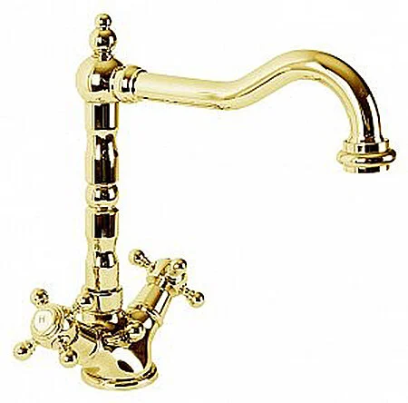 Смеситель для раковины Cezares Golf золото 24 карат GOLF-LS2-03/24 (детальная фотография)