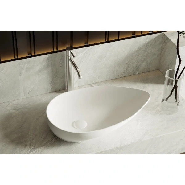 Раковина Abber Bequem 60 см белая матовая AC2117MW (детальная фотография), 60 см