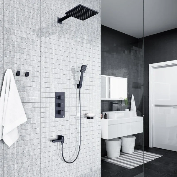 Душевой комплект Timo Tetra-thermo черный SX-0199/03SM (детальная фотография), современные, hi-tech
