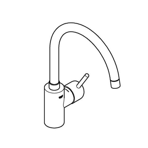 Смеситель для кухни Grohe Concetto суперсталь 32661DC3 (детальная фотография), высокие, из латуни, округлая форма